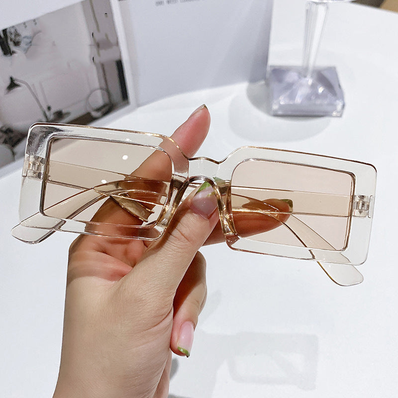 Stylish Beach Jelly Color Square Frame Sunglasses