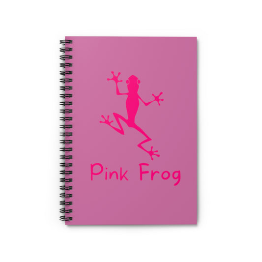 Pink Frog Spiral Notebook - Ruled Lines for Daily Writing