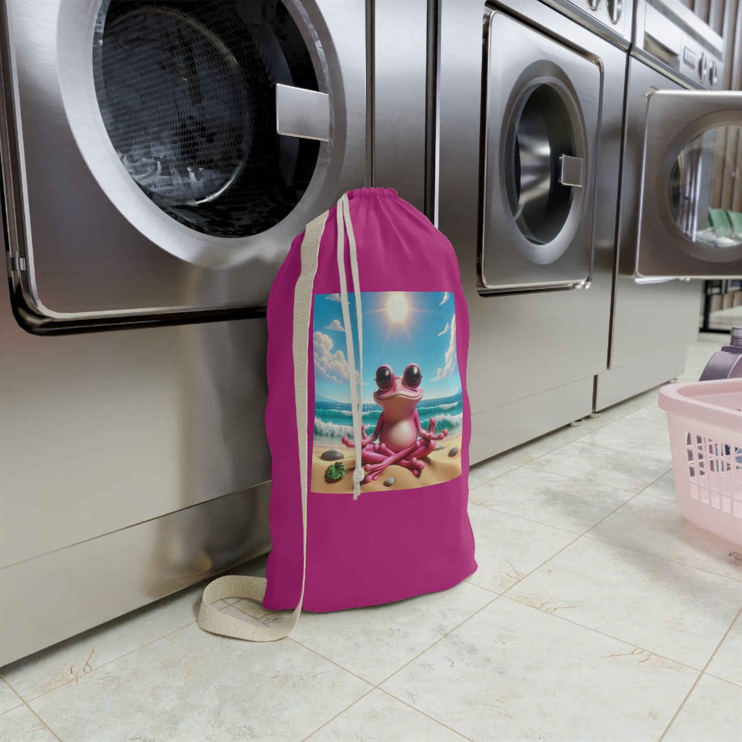 Laundry Bags | Pink Bag - Frog