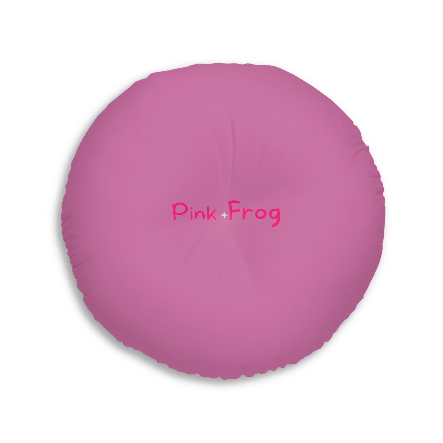 Tufted Floor Pillow | Round Floor Cushion - Pink Frog