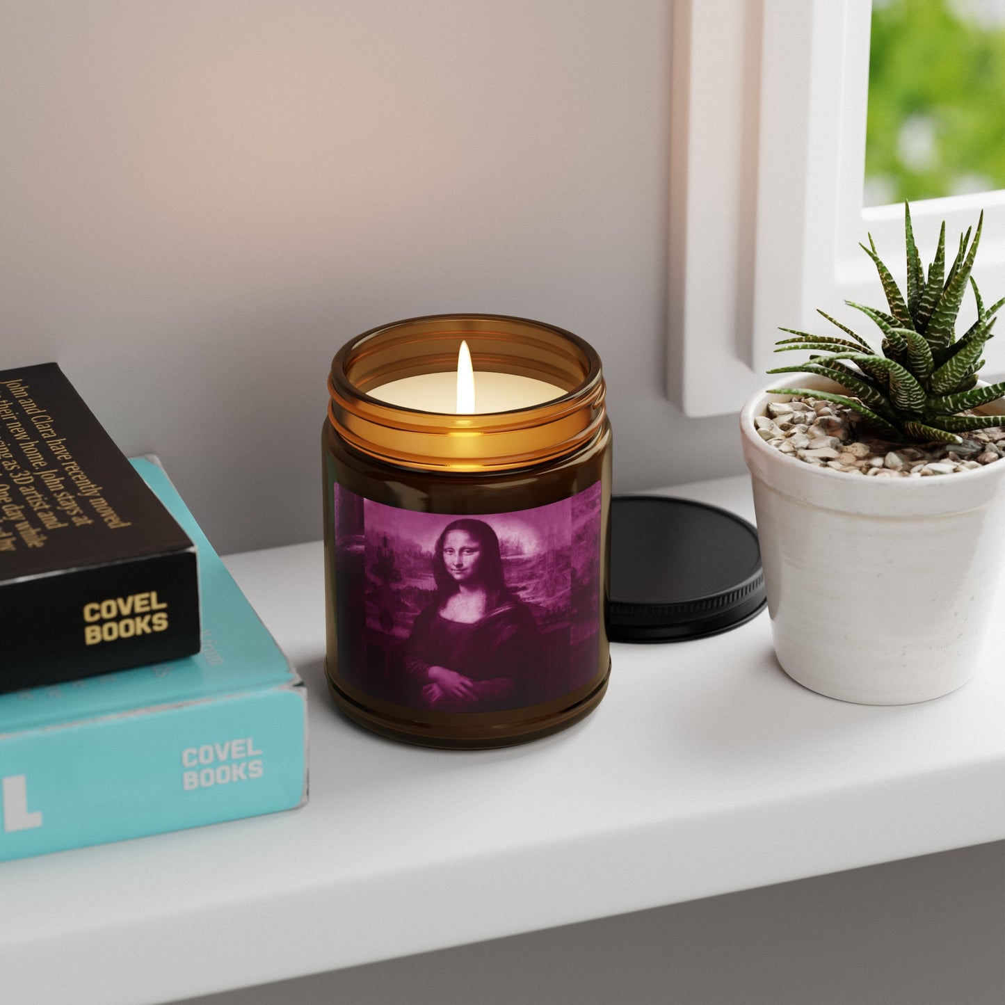 Scented Soy Candle | Multi-Size, Amber Jar - Pink Frog