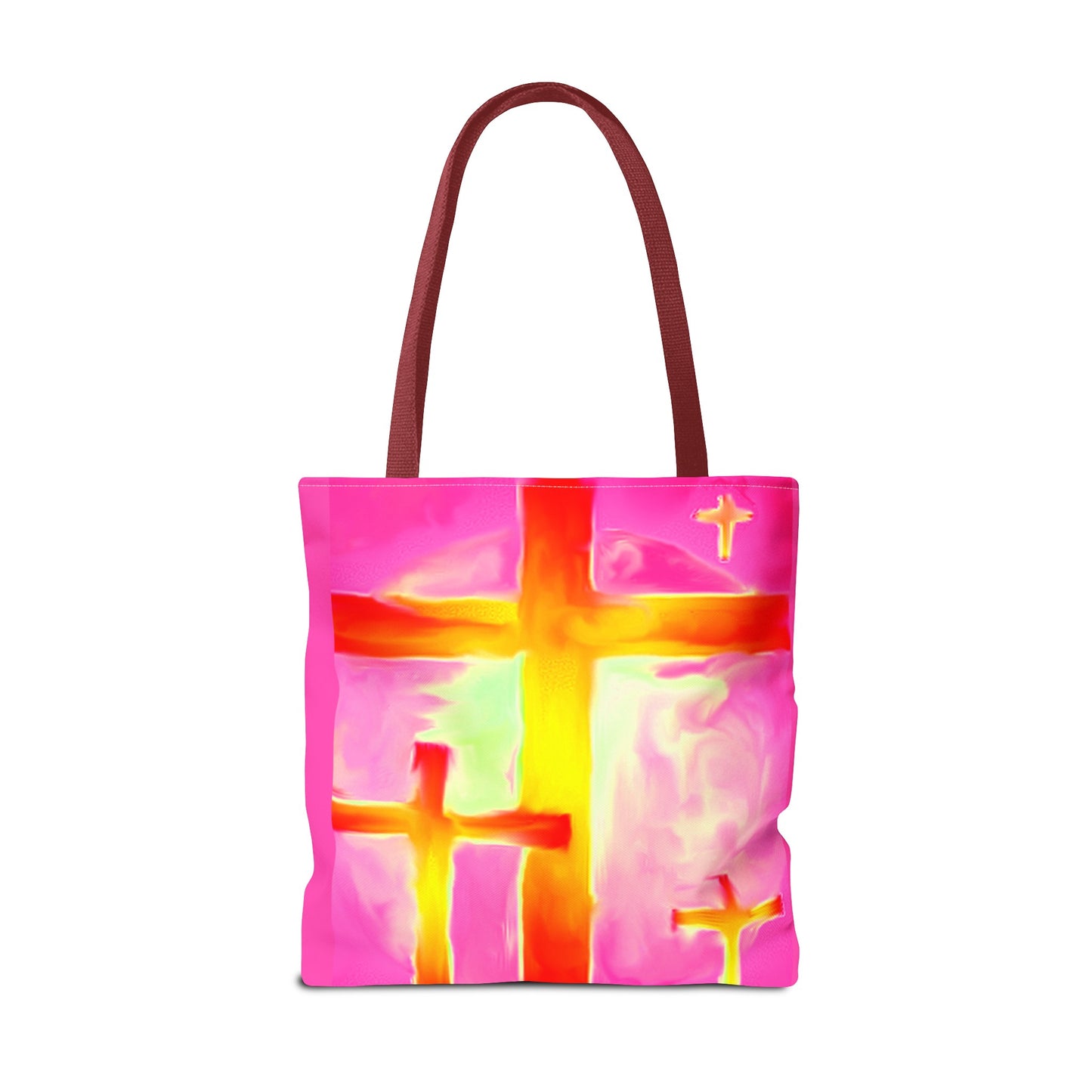 Pink Cross Art Tote Bag - Shopping Bags