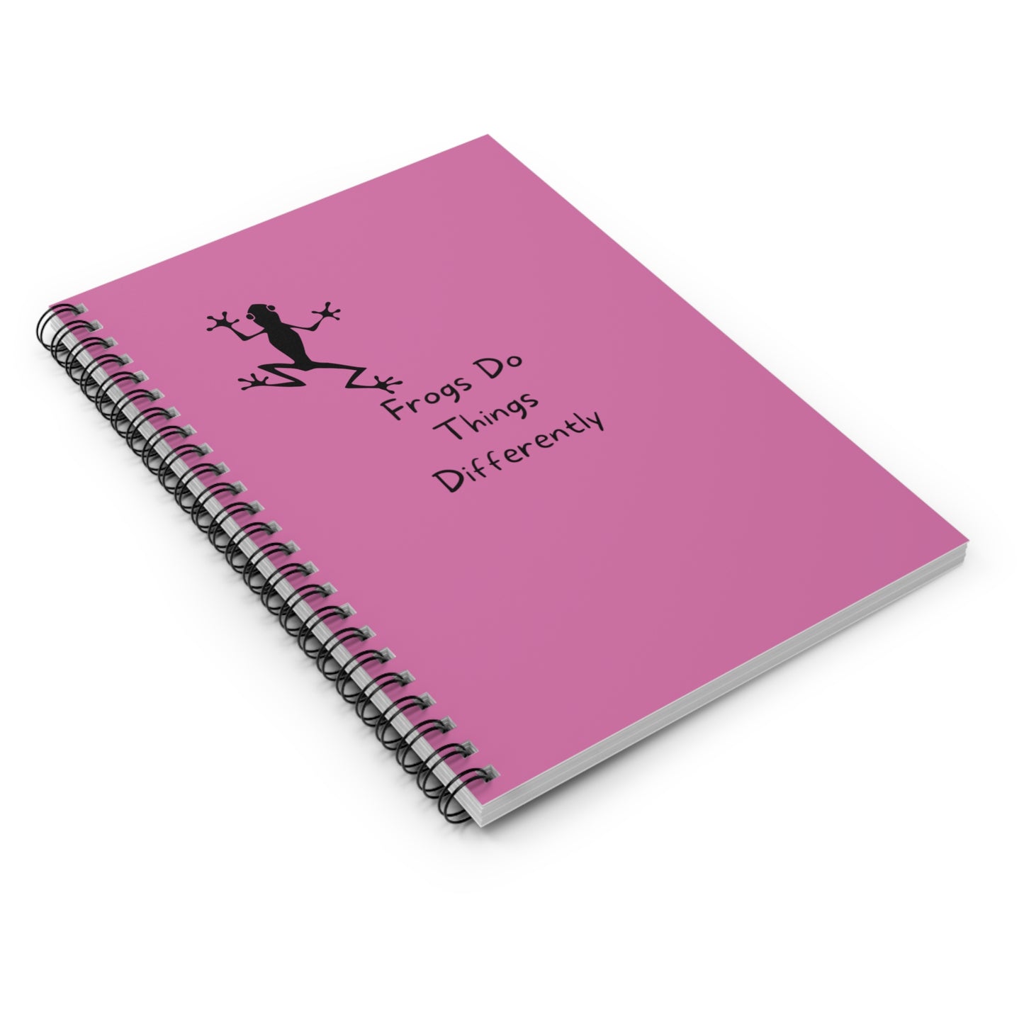 Pink Frog Spiral Notebook - Ruled Lines