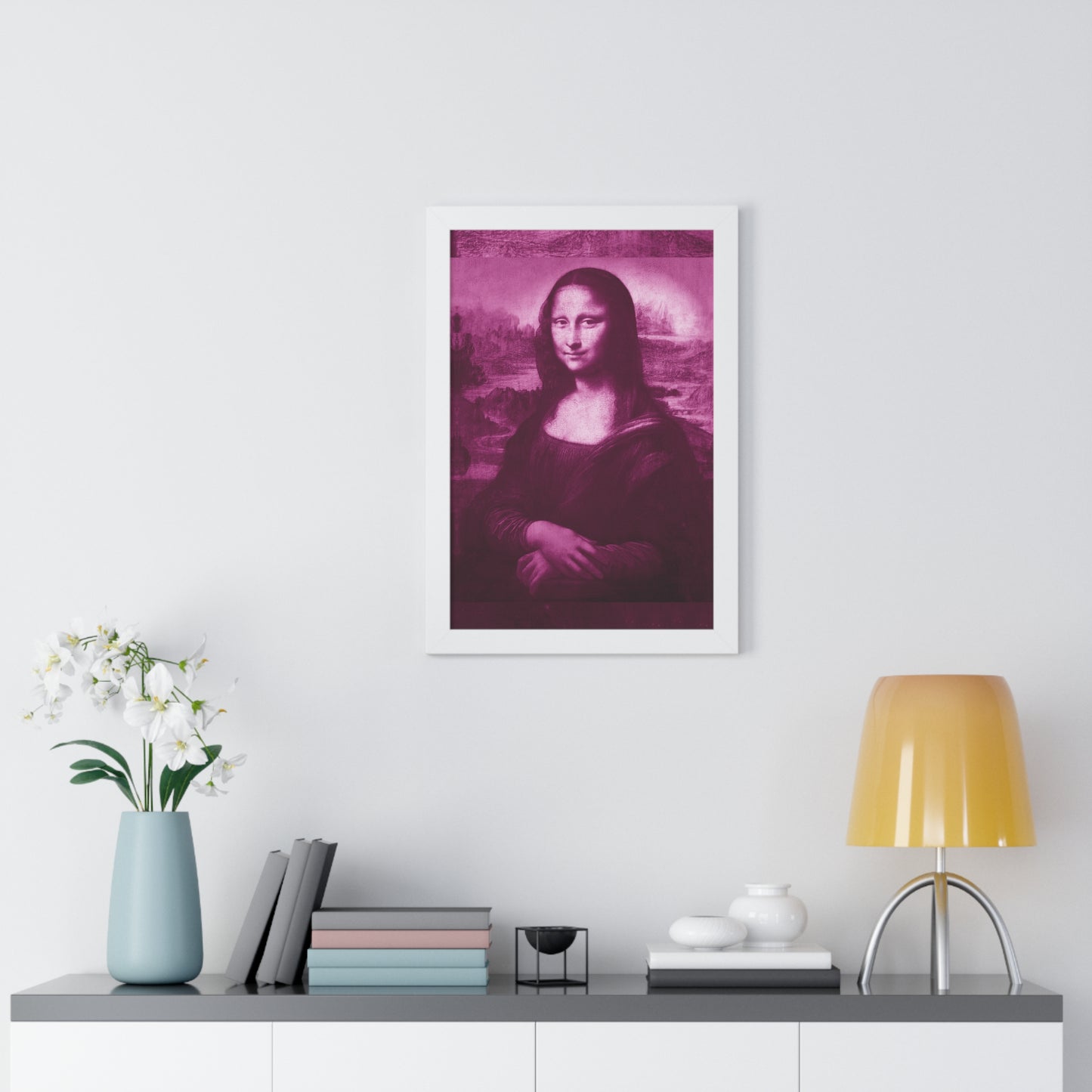 Pink Mona Lisa - Framed Vertical Poster