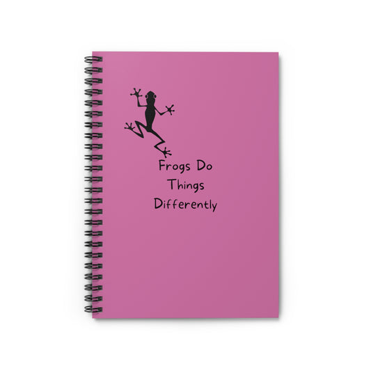 Pink Frog Spiral Notebook - Ruled Lines