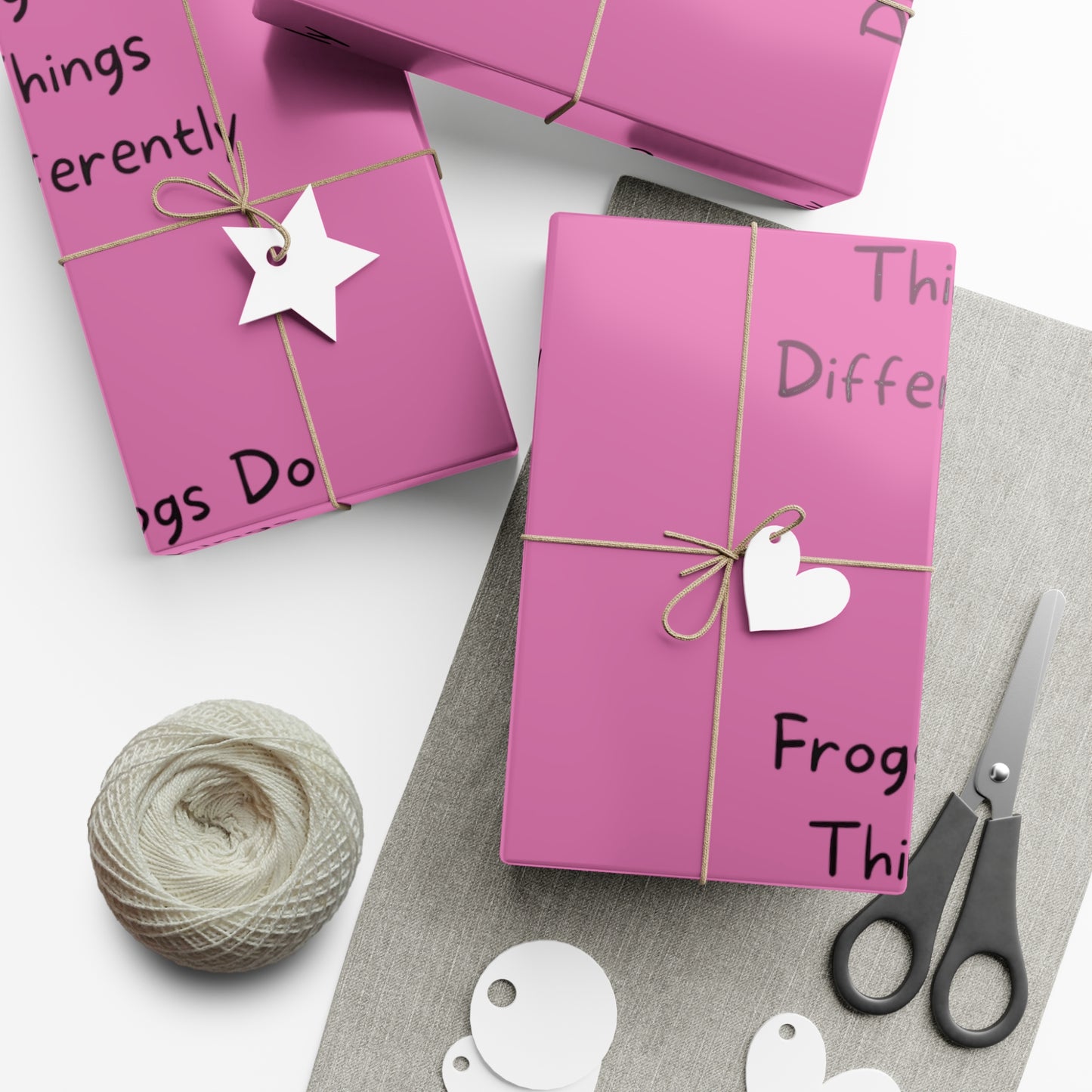 Gift Wrap Papers - Pink Frog