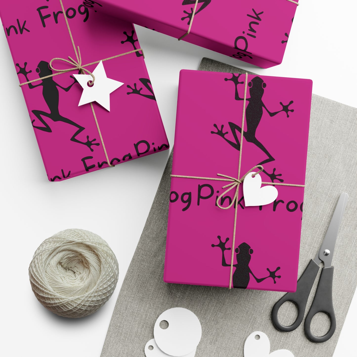 Gift Wrap Papers - Pink Frog