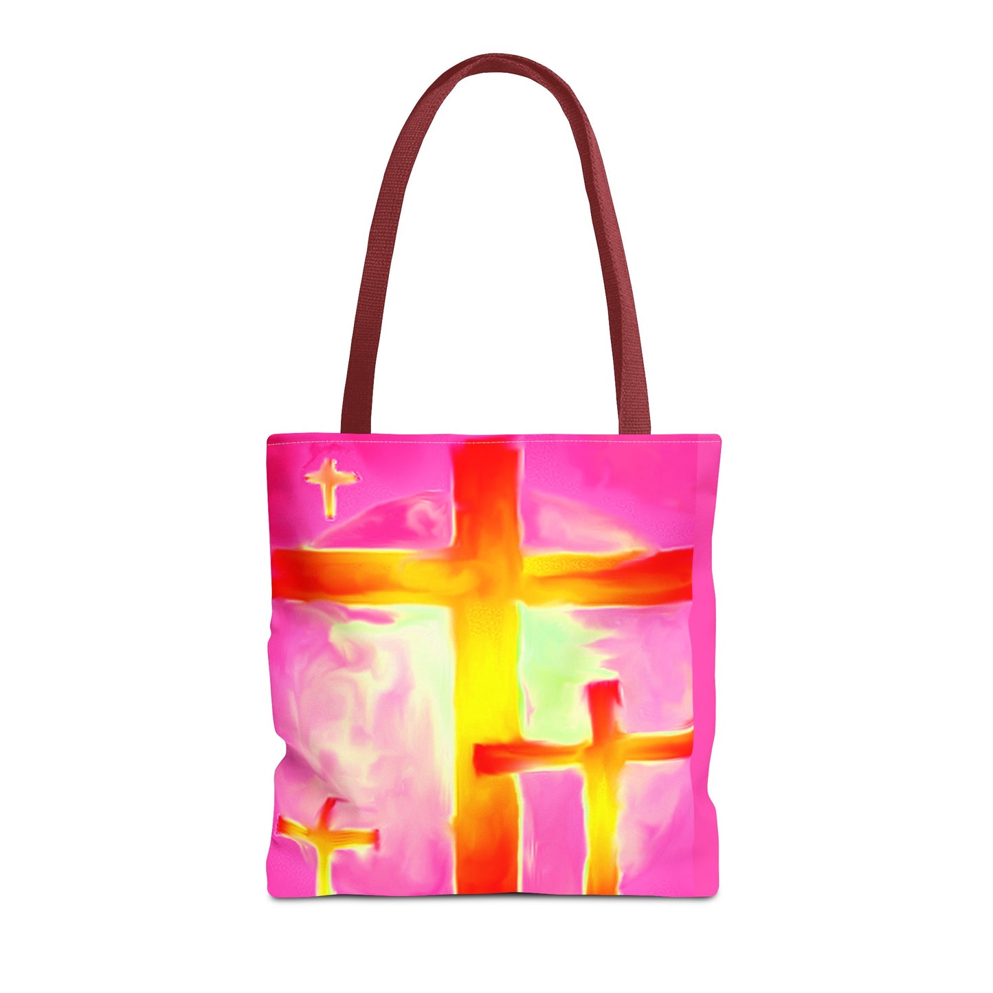 Pink Cross Art Tote Bag - Shopping Bags