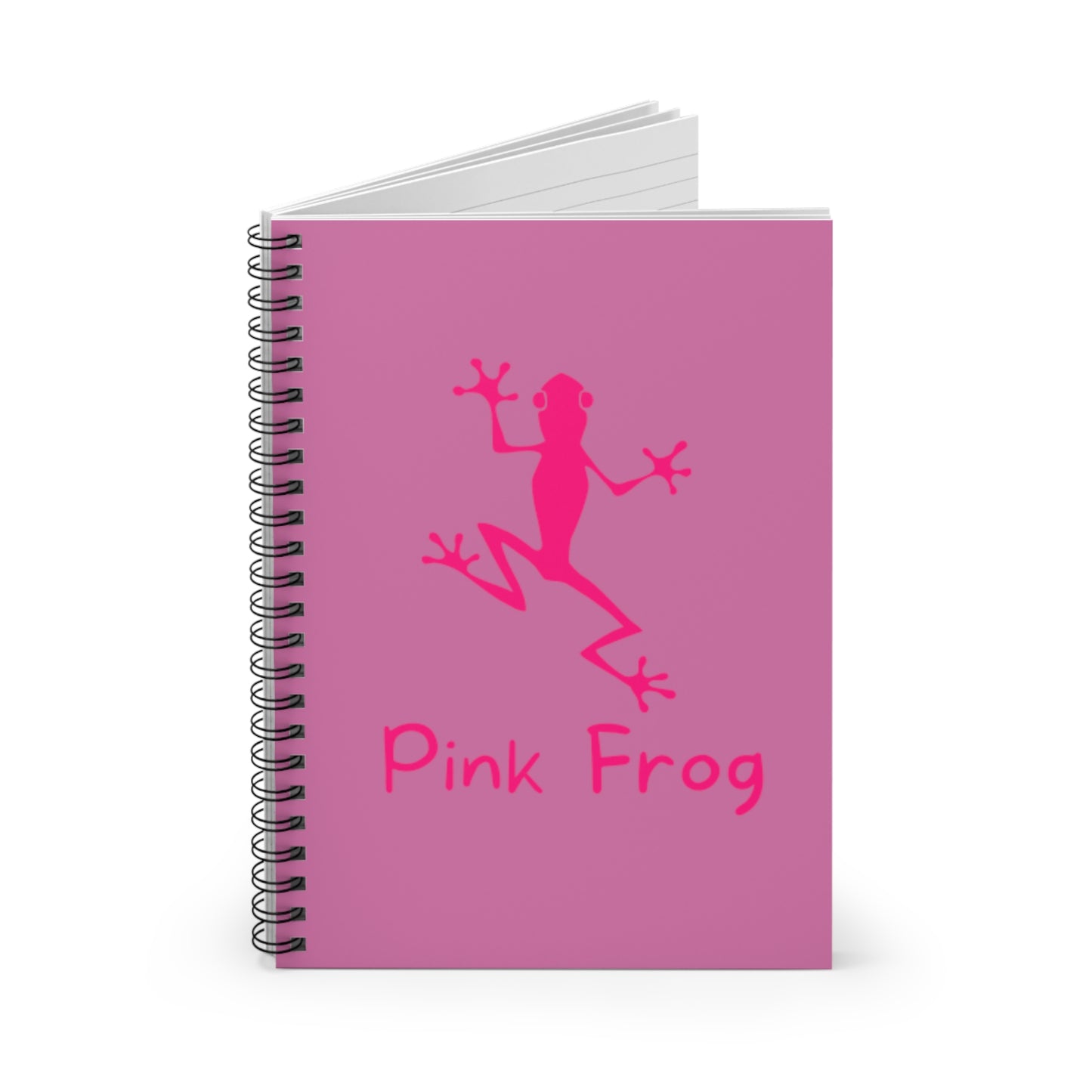 Pink Frog Spiral Notebook - Ruled Lines for Daily Writing