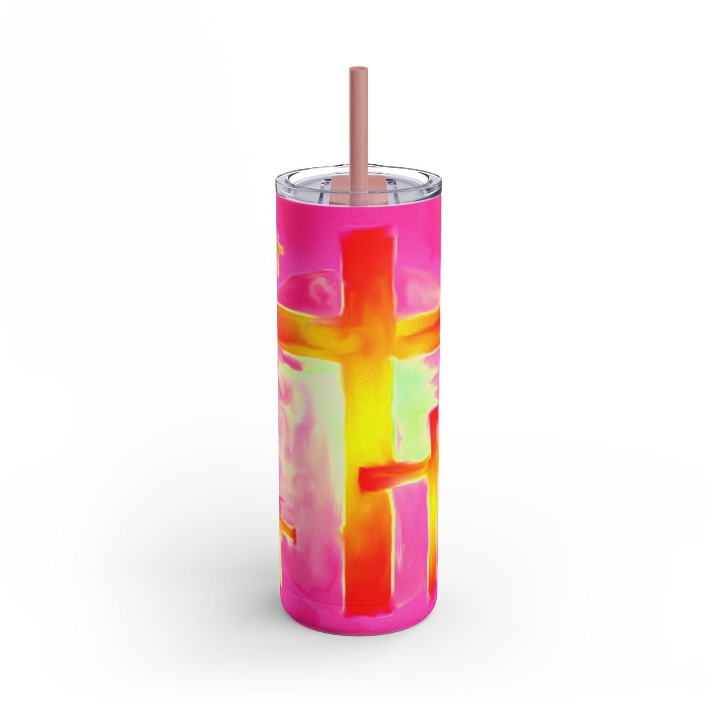 Pink Cross Art - Maars Maker Skinny Matte Tumbler, 20oz