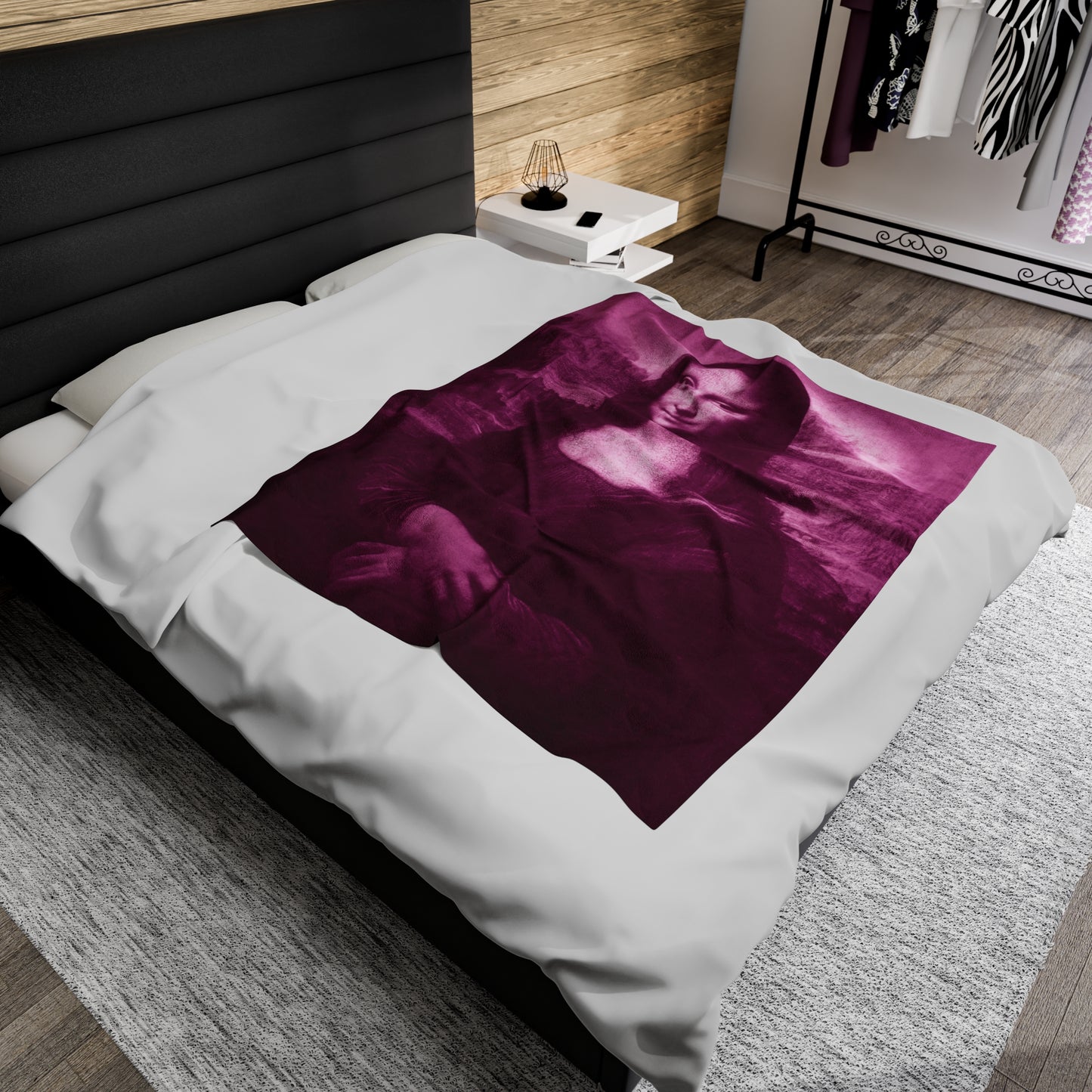 Luxurious Pink Mona Lisa Velveteen Plush Blanket