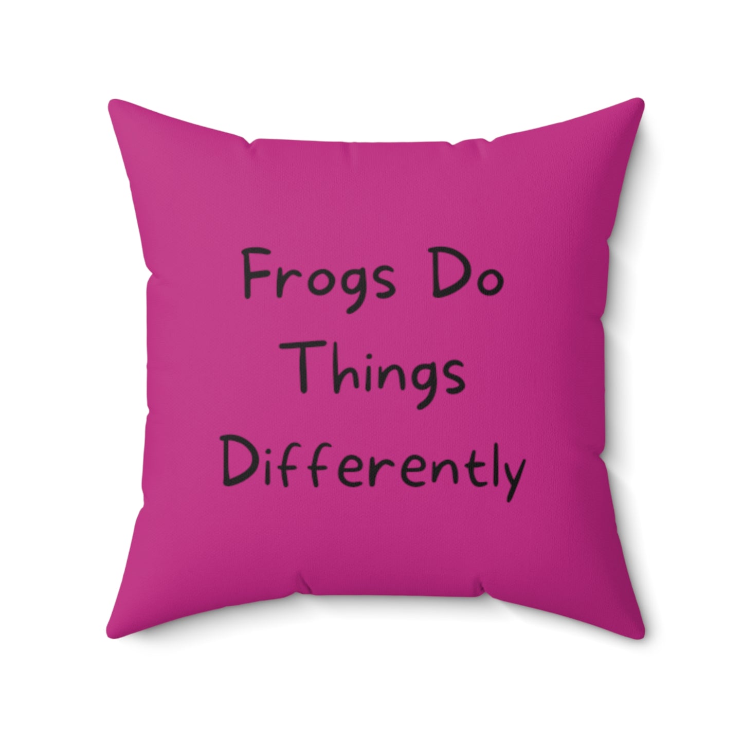 Pink Frog | Spun Polyester Square Pillow