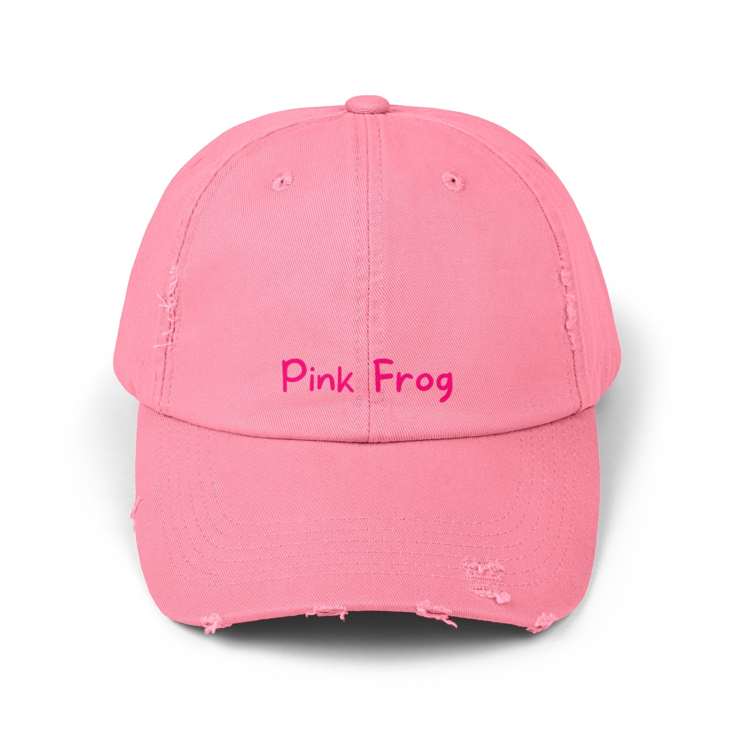 Pink Frog Unisex Distressed Cap - Be Cool