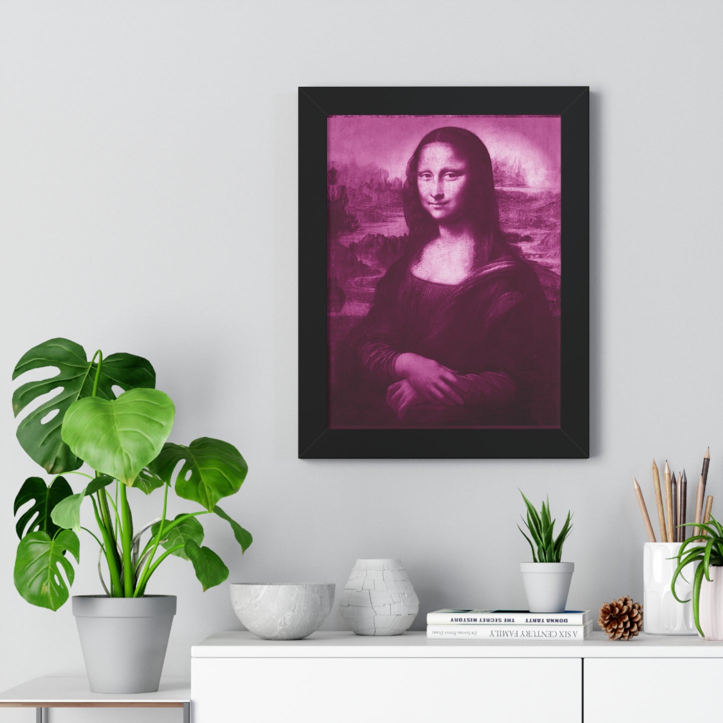 Pink Mona Lisa - Framed Vertical Poster