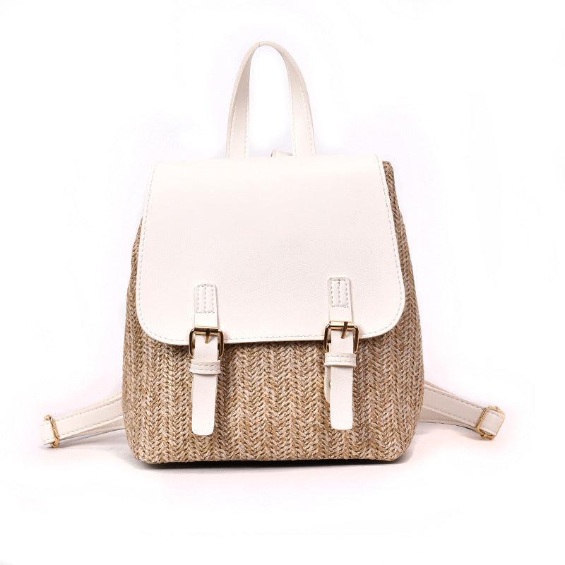 Straw Backpack | Female Travel Bag