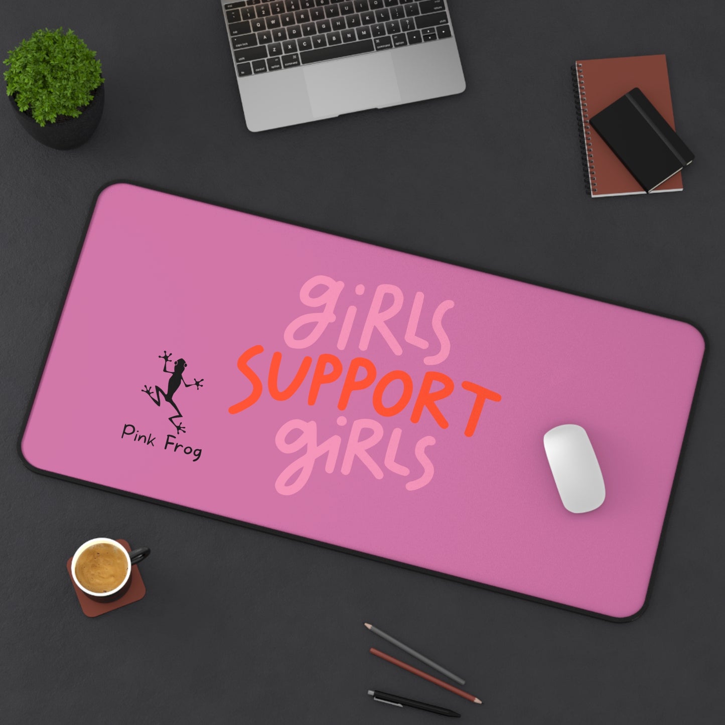 Desk Mat | Computer Mouse Pad - Pink Frog