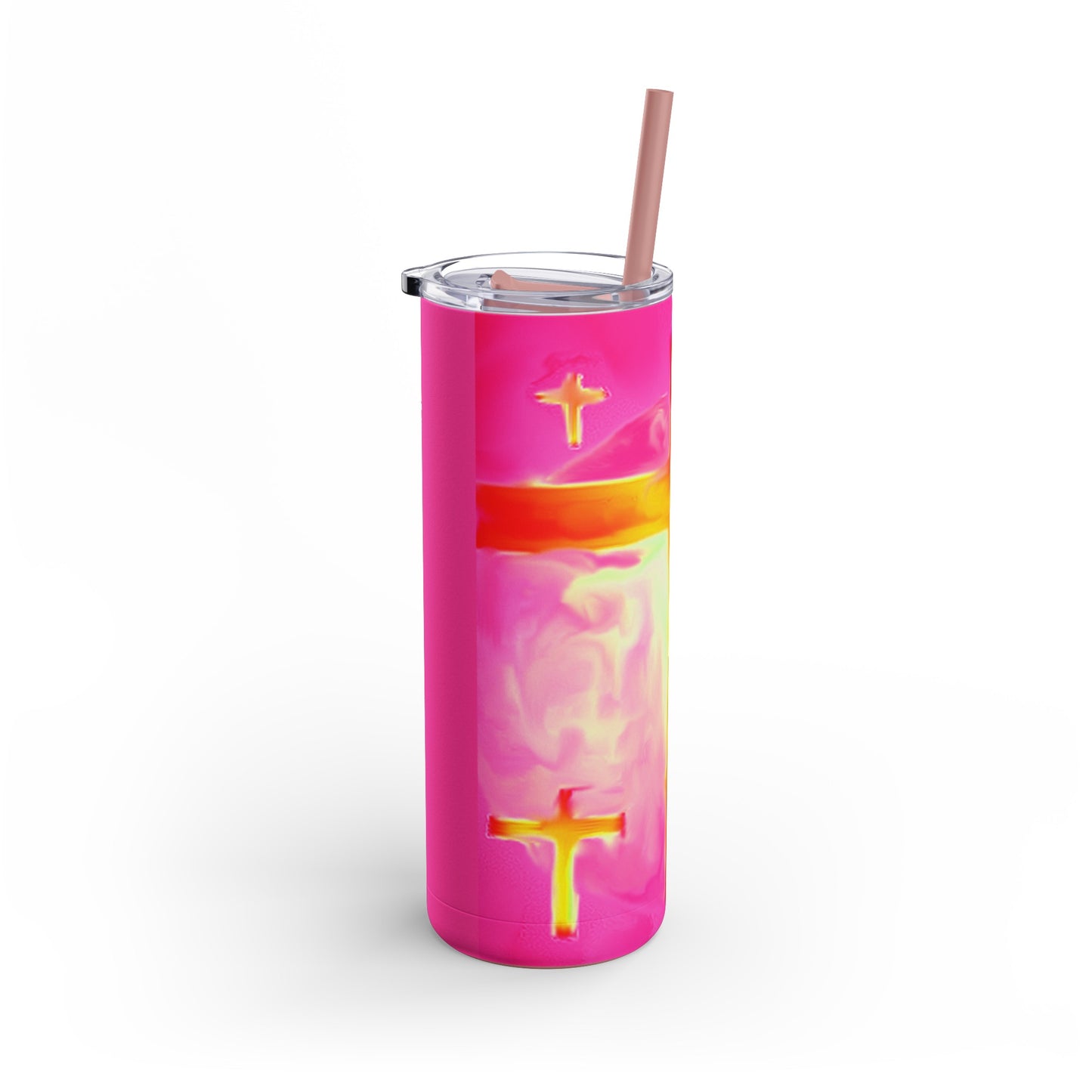 Pink Cross Art - Maars Maker Skinny Matte Tumbler, 20oz