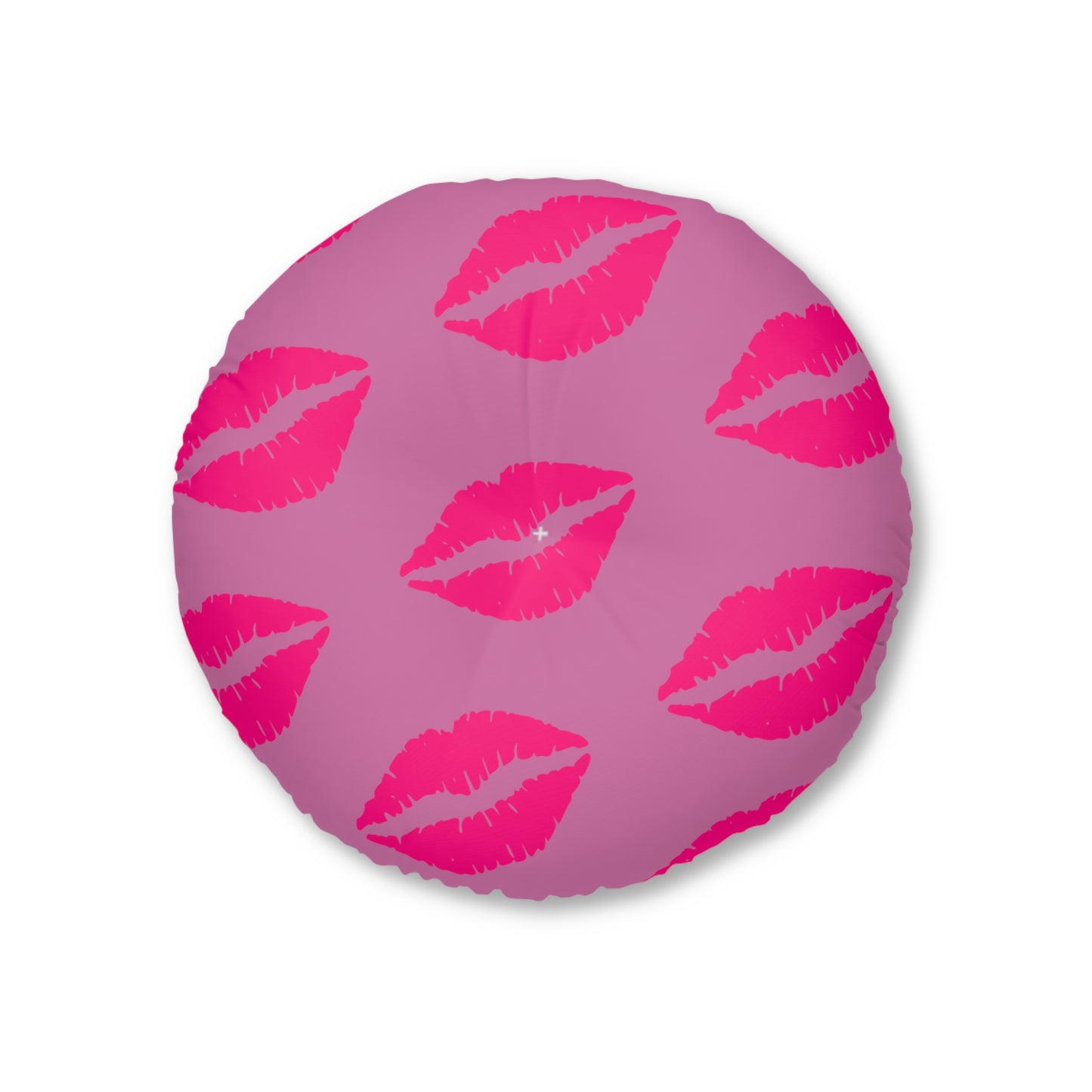 Tufted Floor Pillow | Round Floor Cushion - Pink Frog