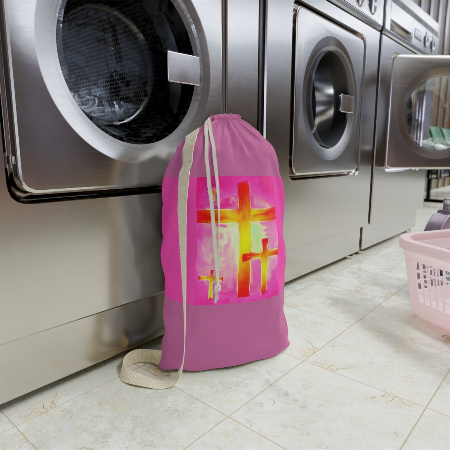 Laundry Bags | Pink Bag - Cross Art