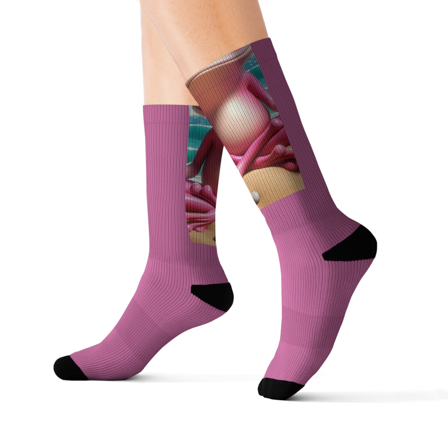 Pink Frog Socks - Stepping Out In Style