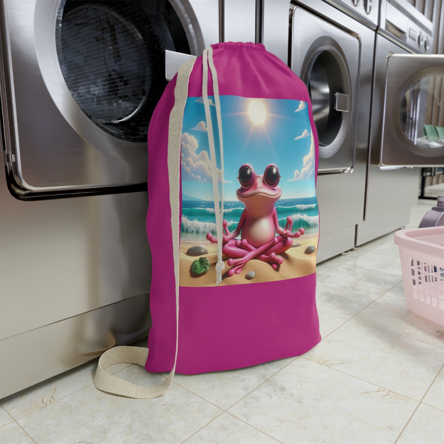 Laundry Bags | Pink Bag - Frog