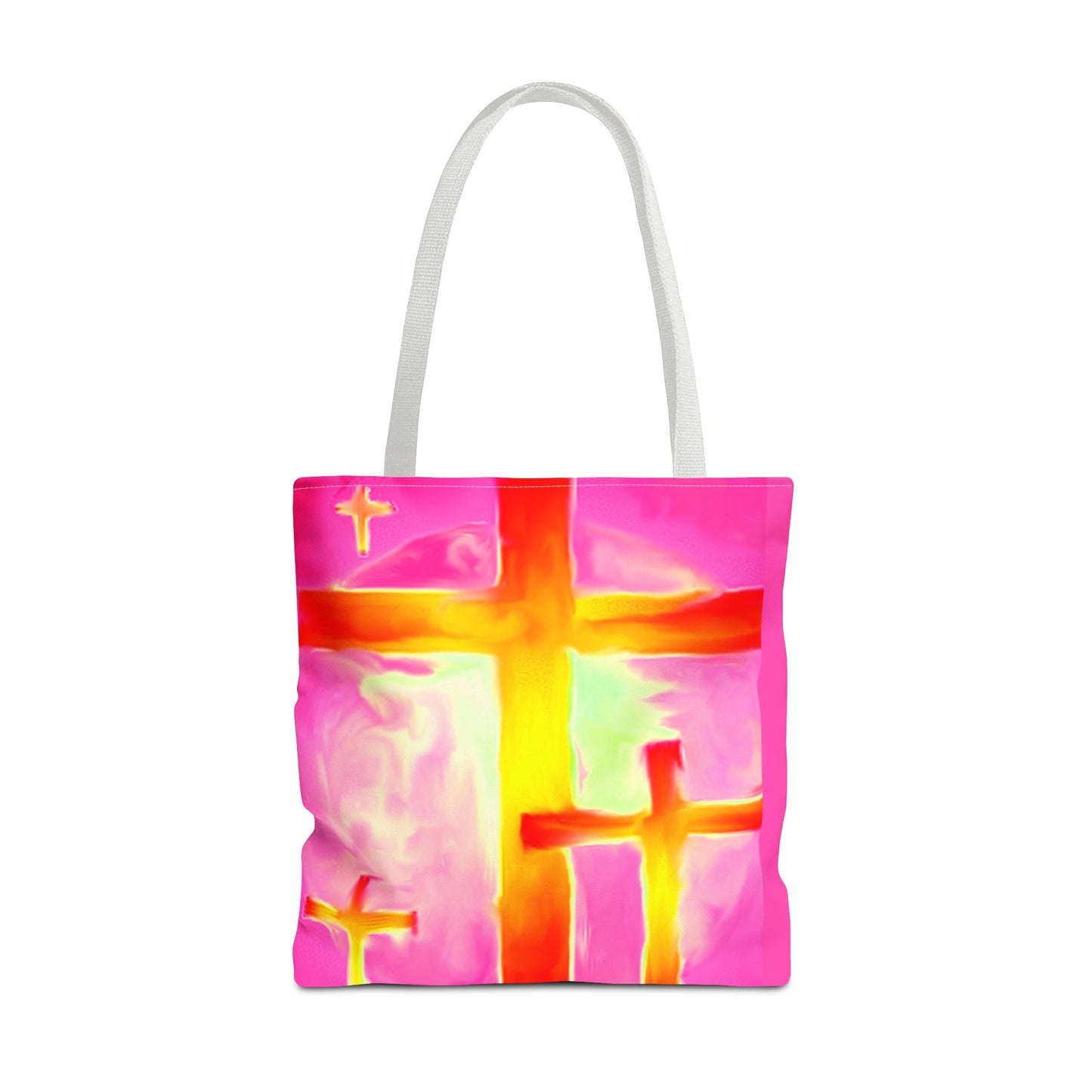 Pink Cross Art Tote Bag - Shopping Bags