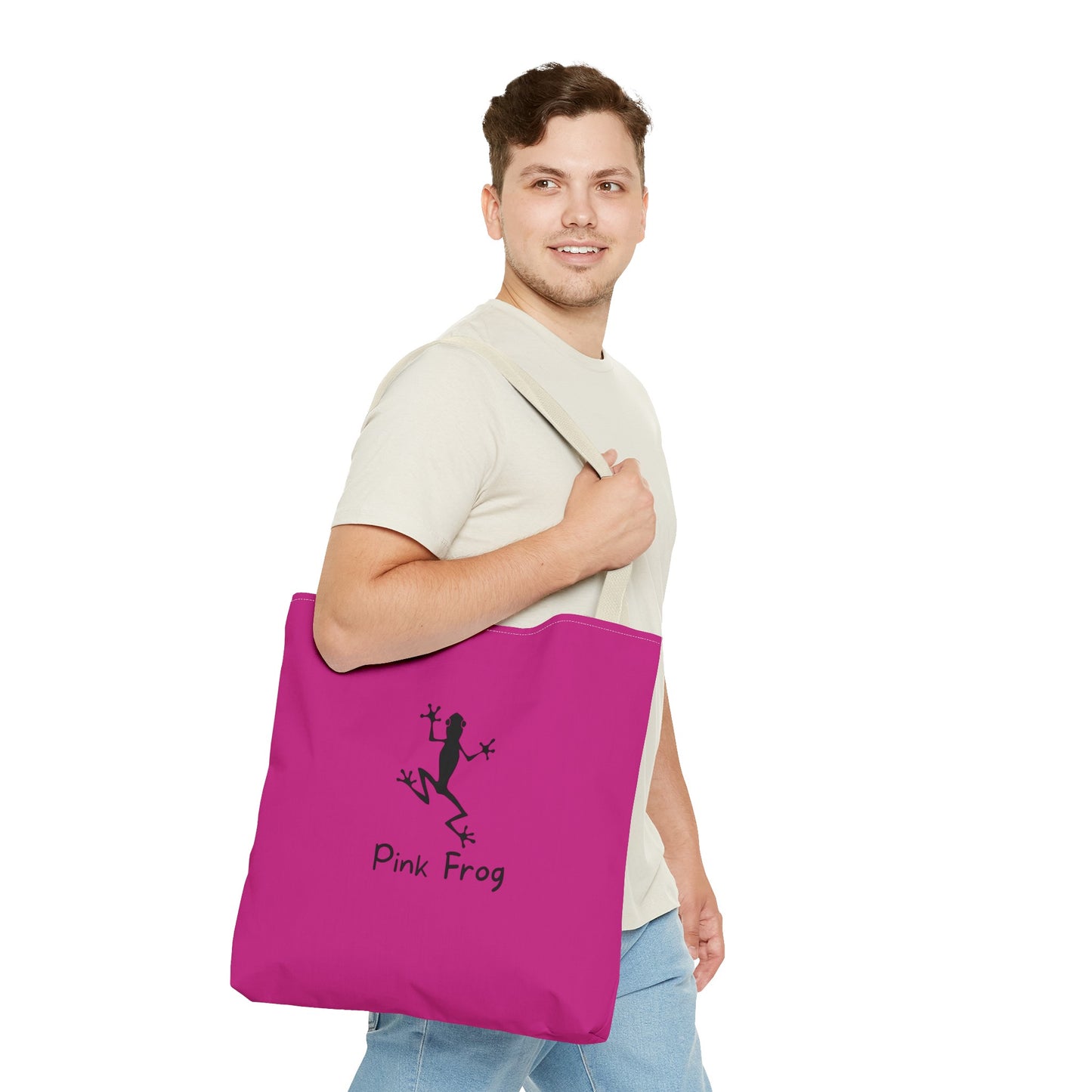 Pink Frog Tote Bag - Bags For Shopping