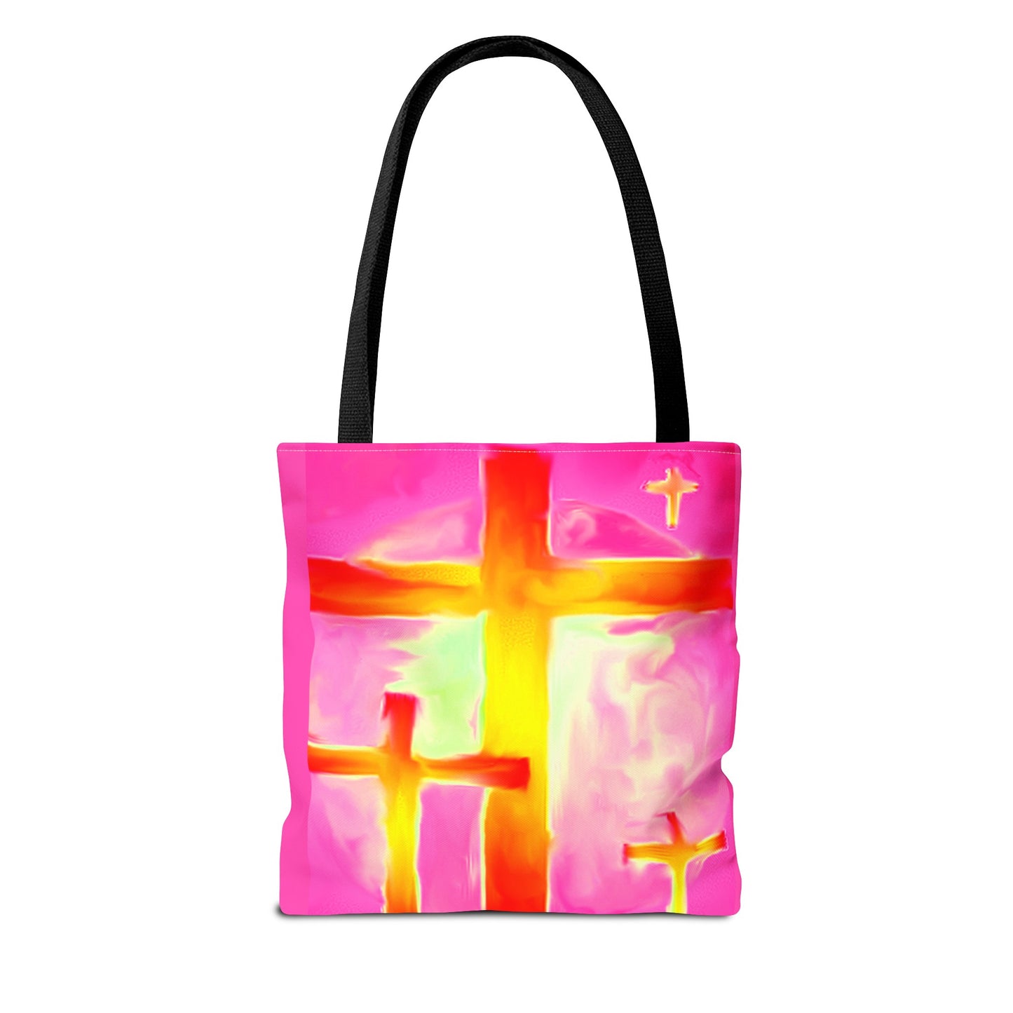 Pink Cross Art Tote Bag - Shopping Bags