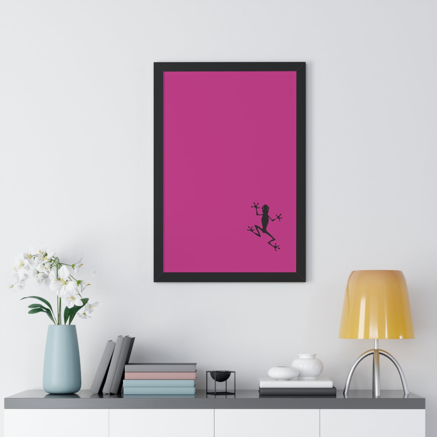 Pink Frog Framed Vertical Poster: Climb The Ladder Of Success