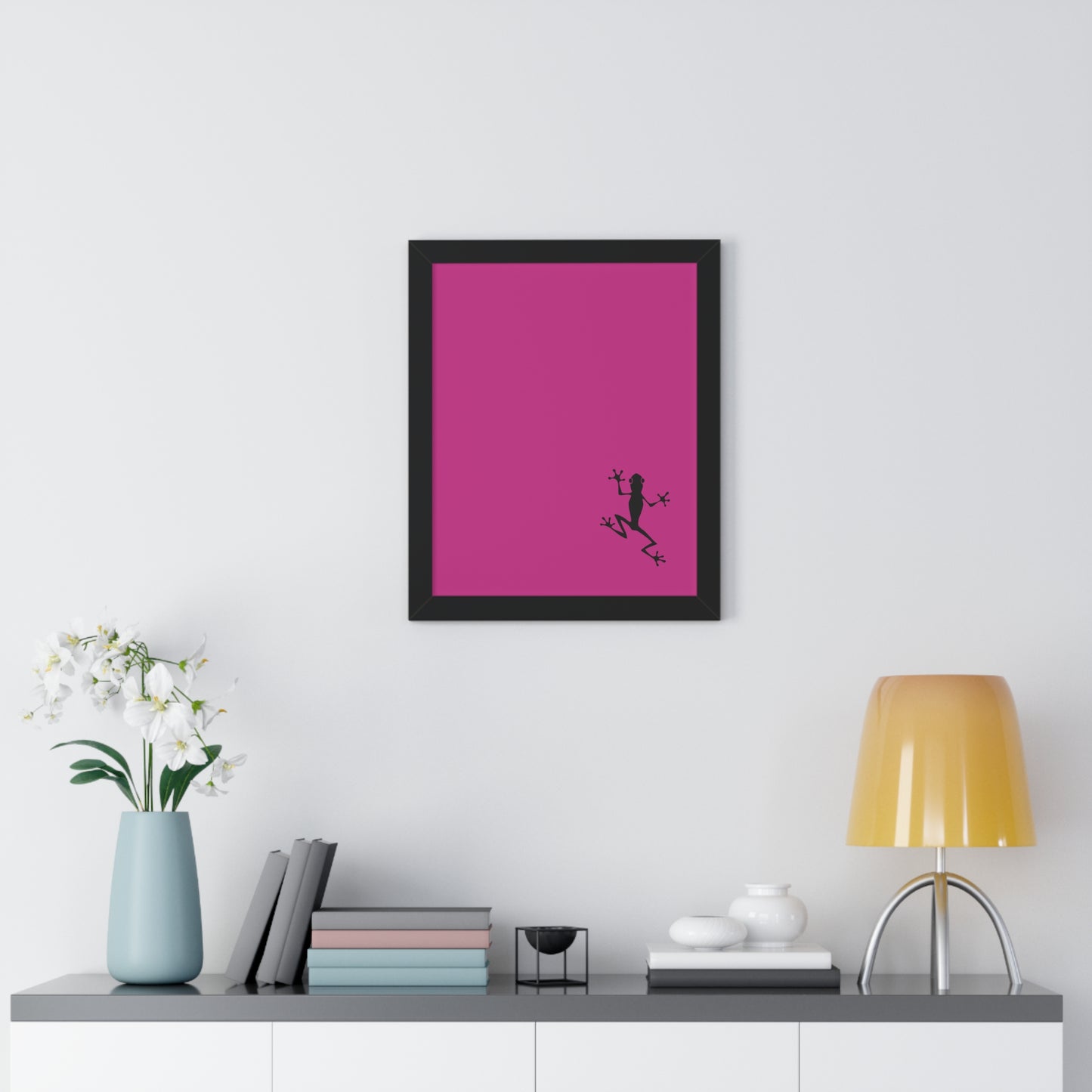 Pink Frog Framed Vertical Poster: Climb The Ladder Of Success