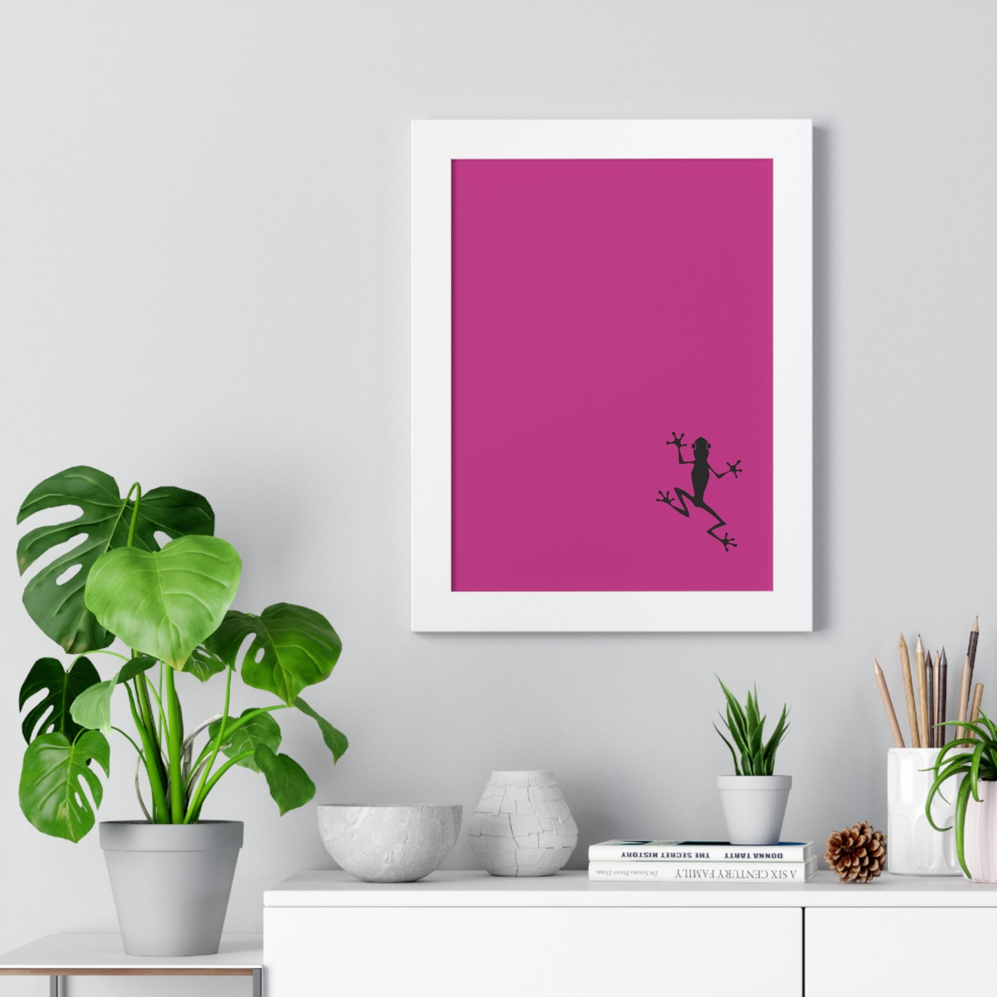 Pink Frog Framed Vertical Poster: Climb The Ladder Of Success