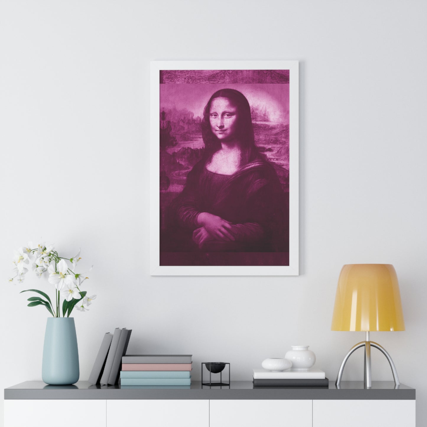 Pink Mona Lisa - Framed Vertical Poster