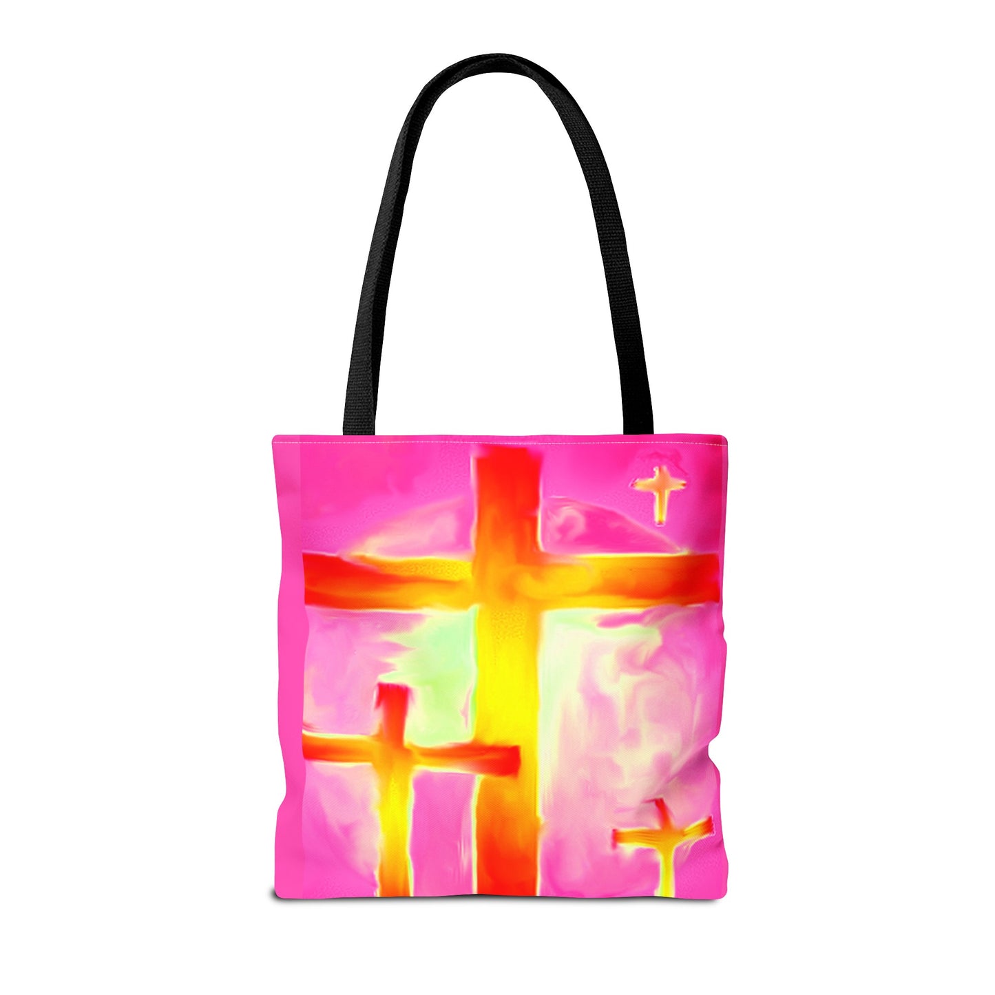 Pink Cross Art Tote Bag - Shopping Bags