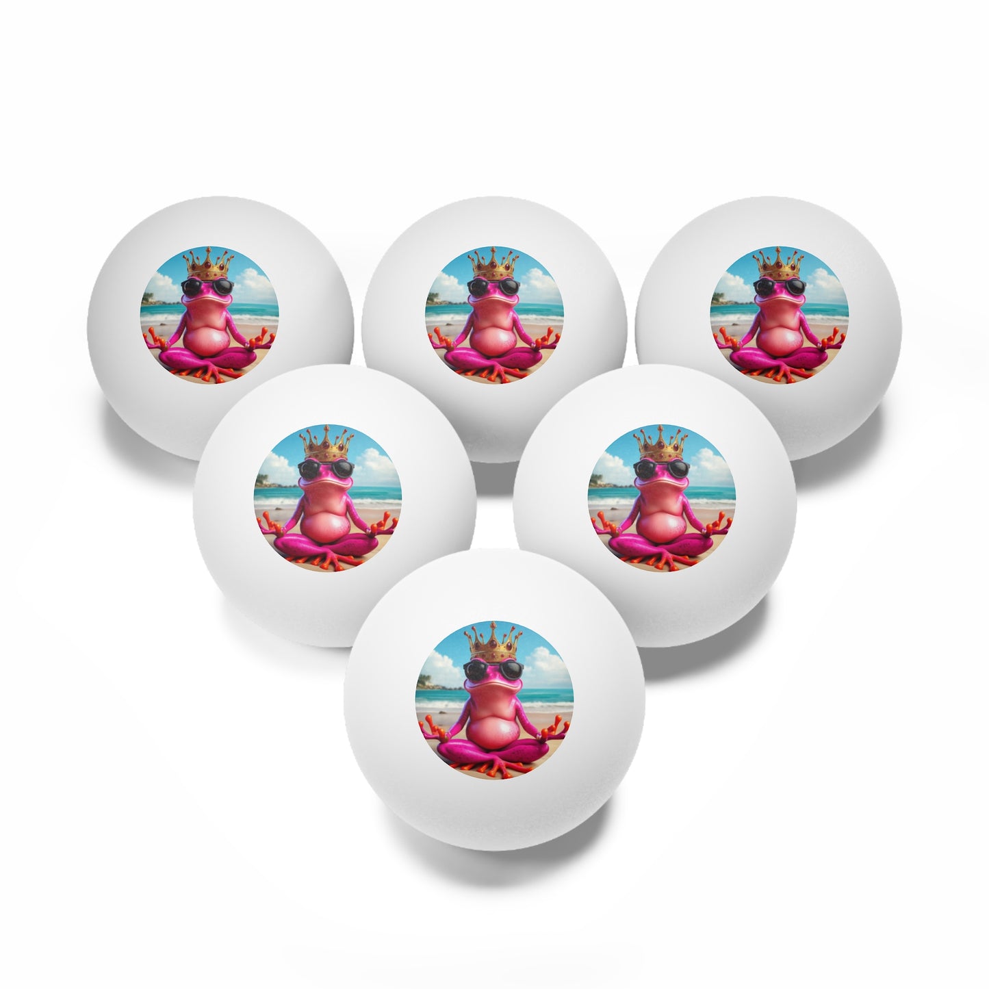 Ping Pong Balls | (6 pcs) - Pink Frog