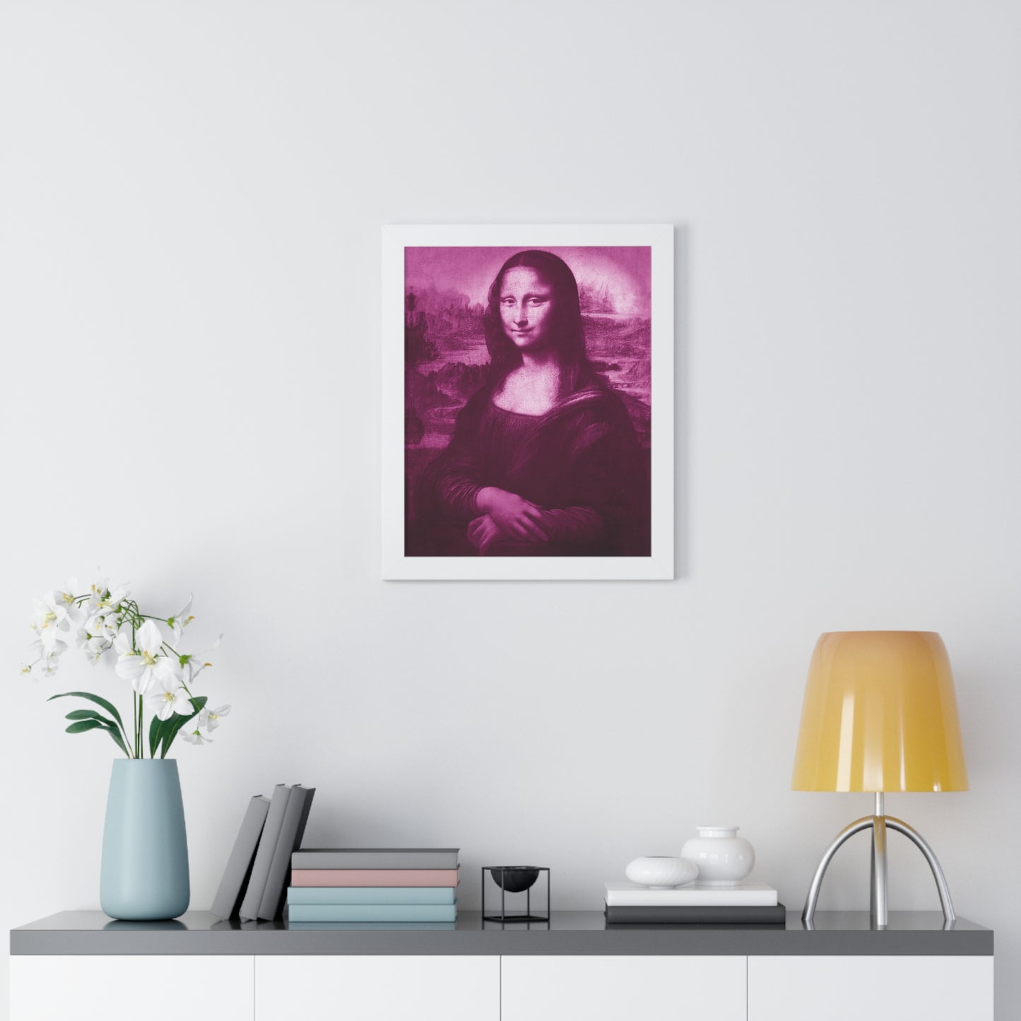 Pink Mona Lisa - Framed Vertical Poster