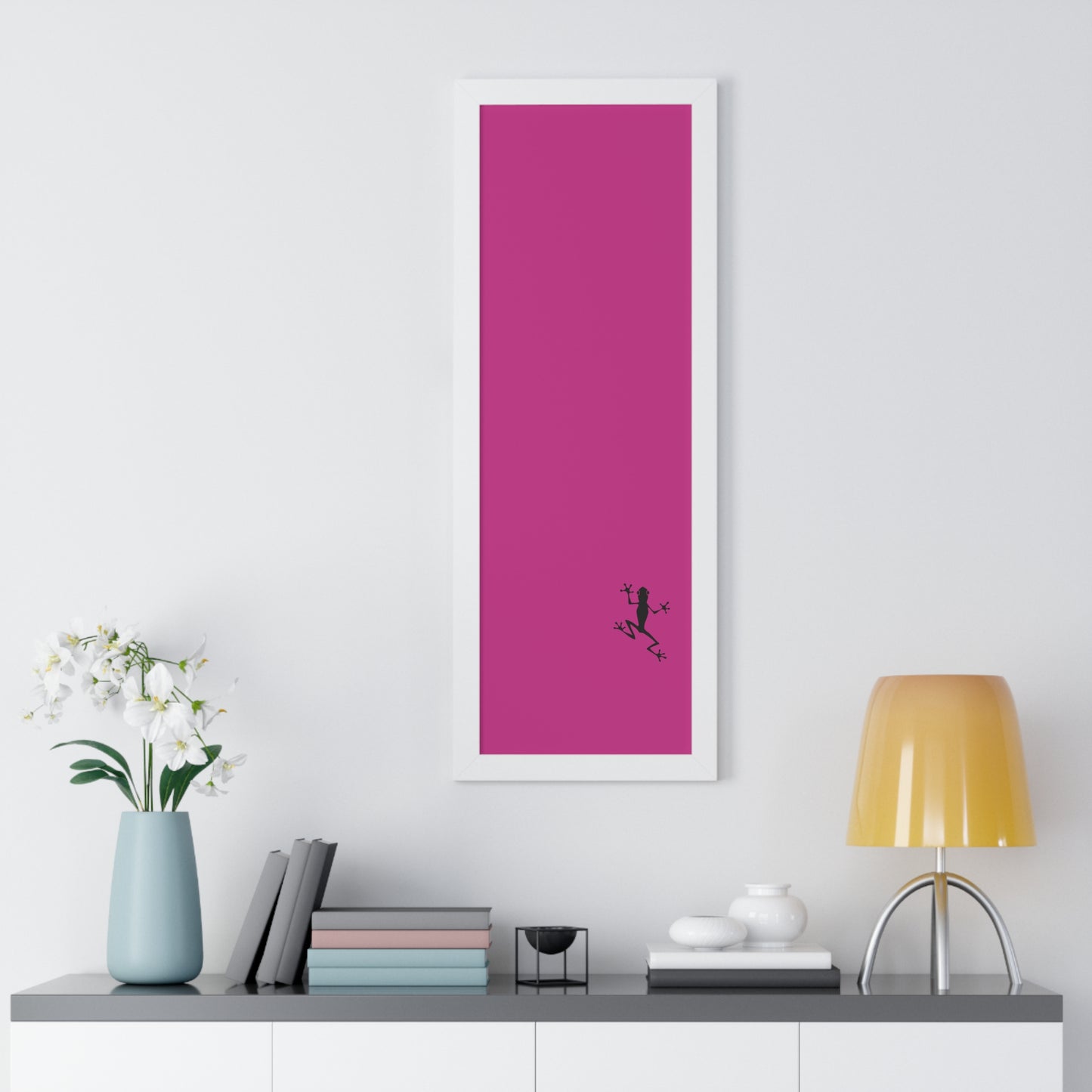 Pink Frog Framed Vertical Poster: Climb The Ladder Of Success