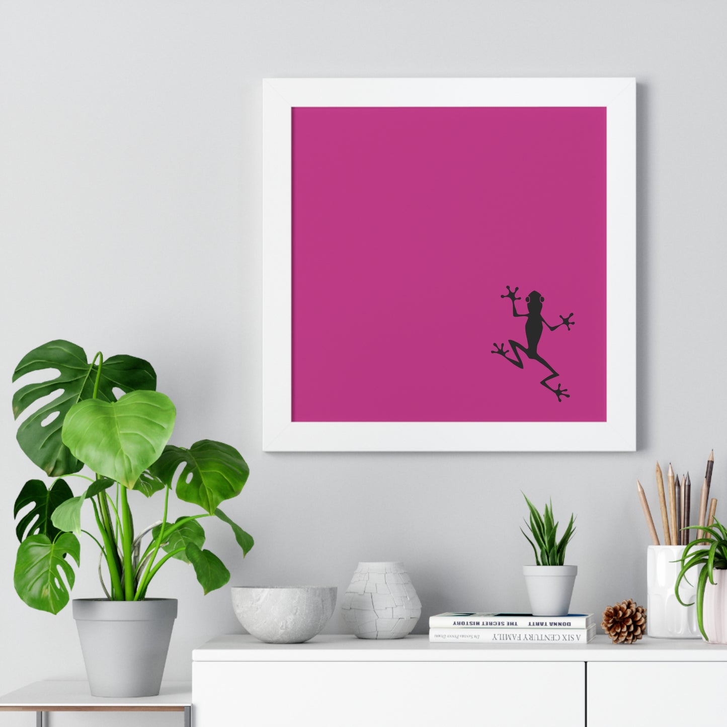 Pink Frog Framed Vertical Poster: Climb The Ladder Of Success