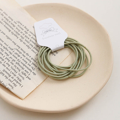 Morandi Color Hair Tie Female Korean Student High-Stretch Macaron Tie Hair Rope