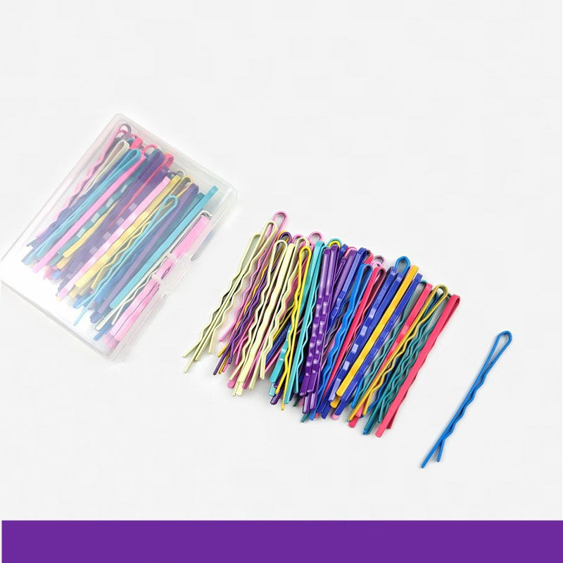 50 Pieces Of Korean Exquisite Boxed One-Word Clip Hairpin Simple Bangs Broken Hair Clip Hairpin