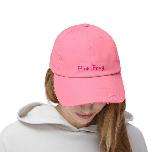 Pink Frog Unisex Distressed Cap - Be Cool