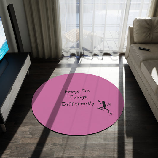 Pink Frog Round Rug - It's Good To Be Sexy