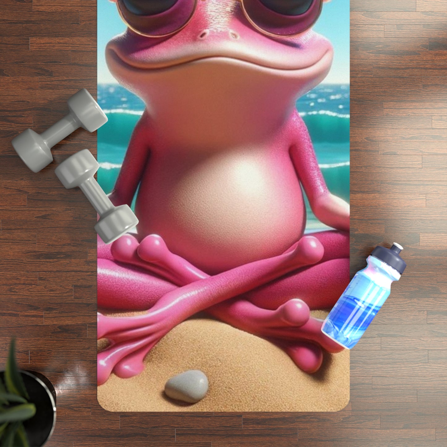 Pink Frog Rubber Yoga Mat - Froggie Day