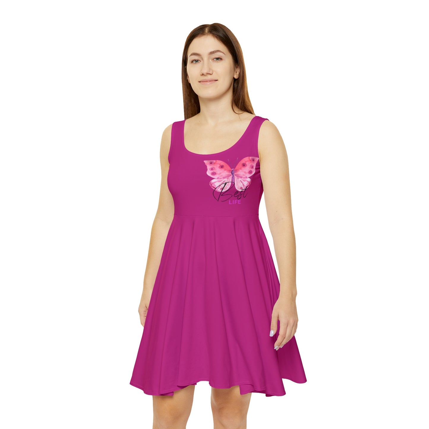 Women's Skater Dresses | Pink Dress - Butterfly