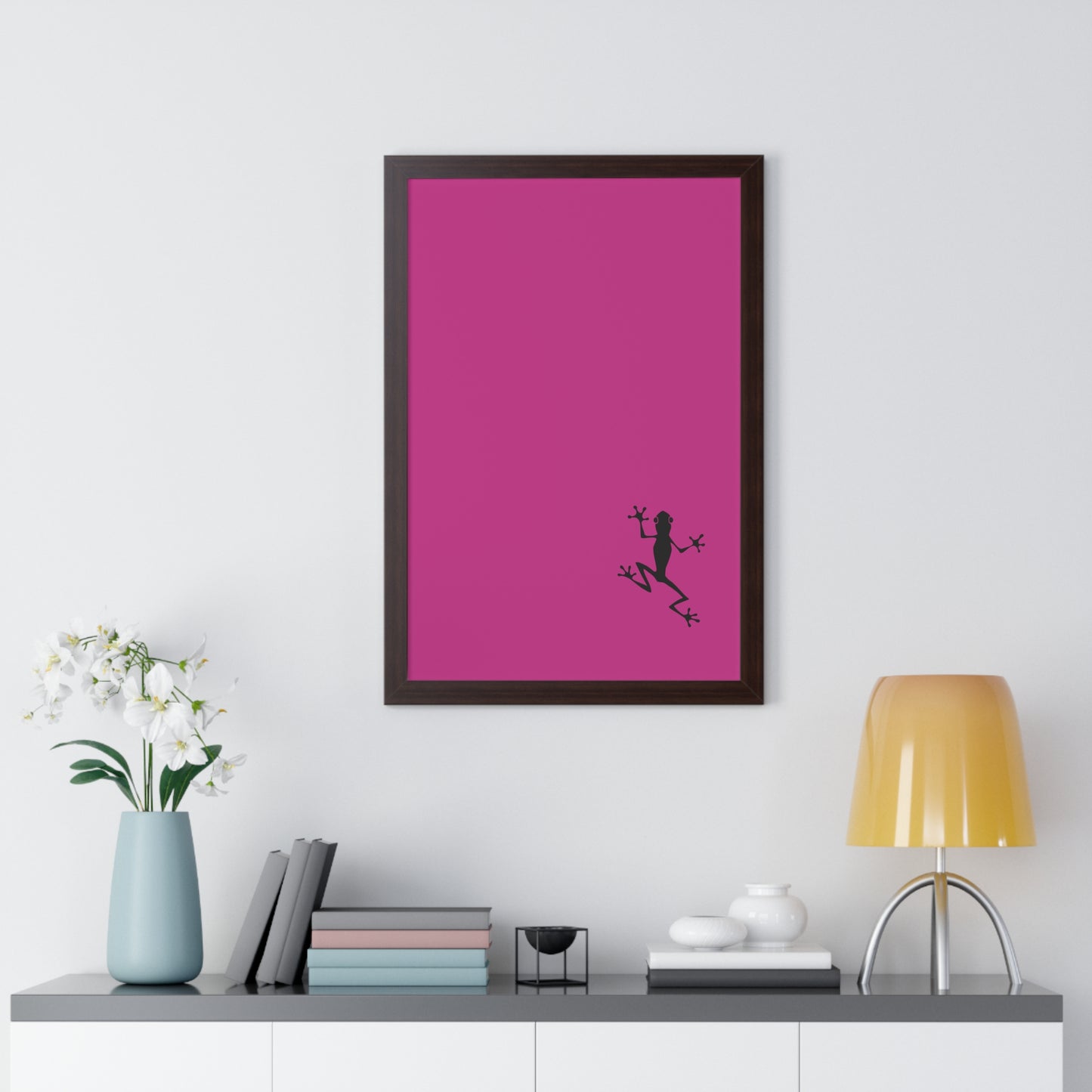 Pink Frog Framed Vertical Poster: Climb The Ladder Of Success