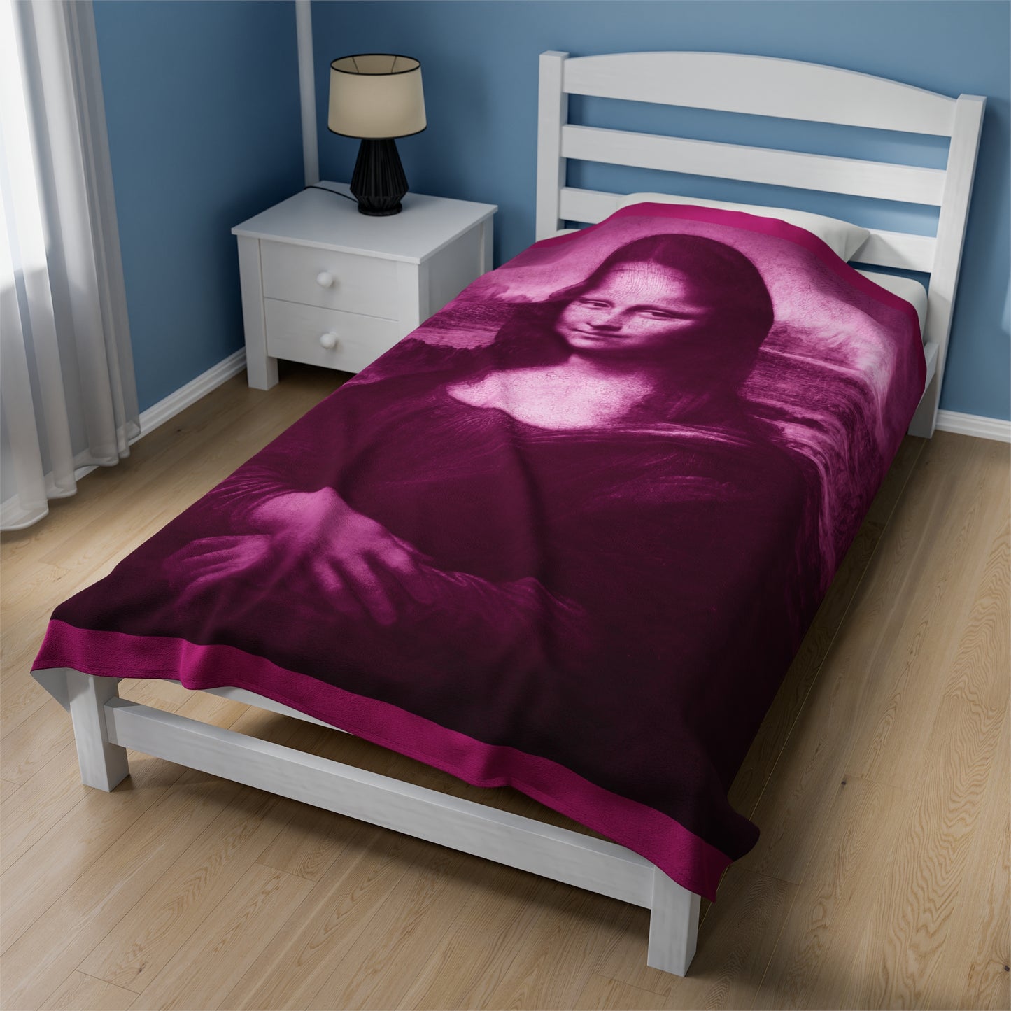 Luxurious Pink Mona Lisa Velveteen Plush Blanket