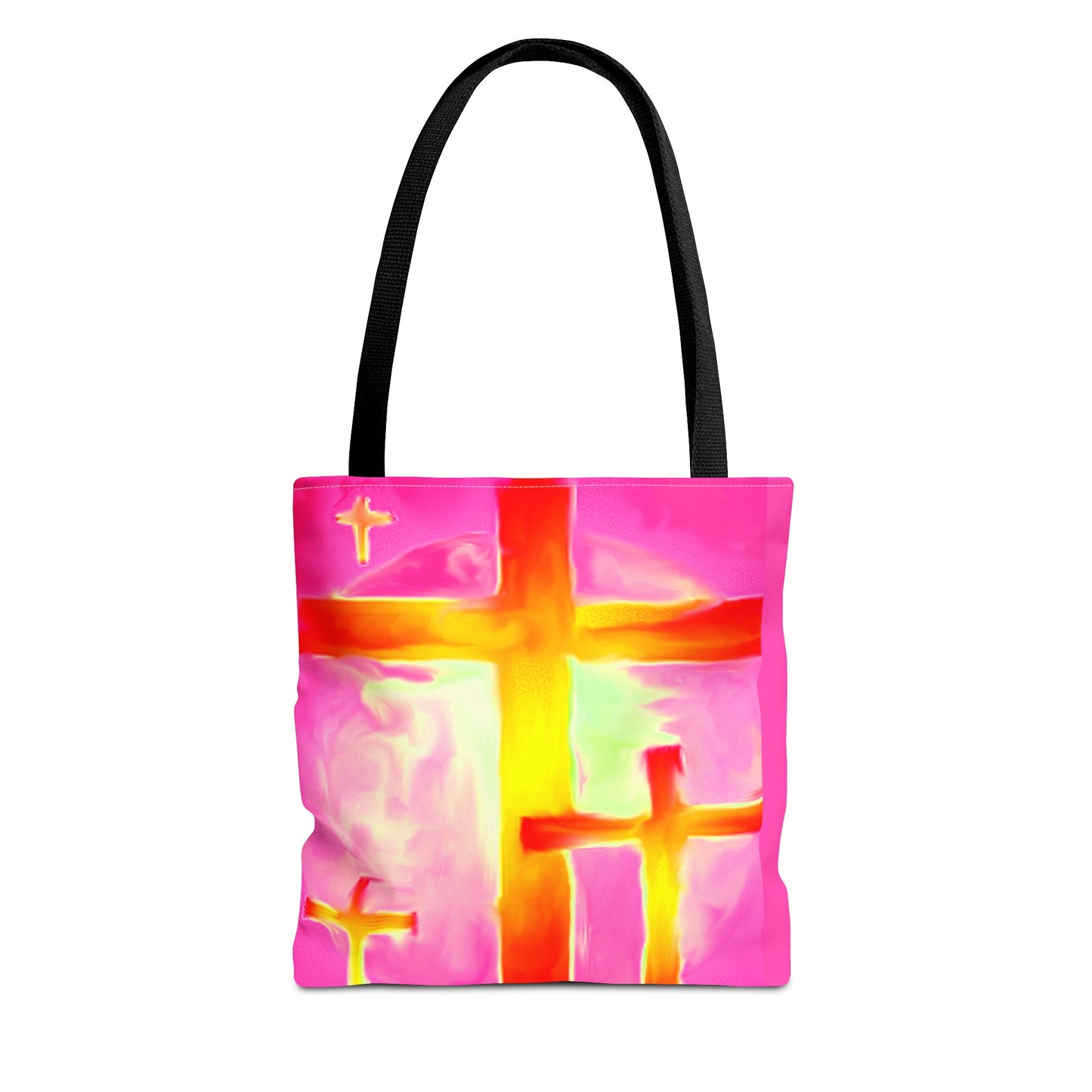 Pink Cross Art Tote Bag - Shopping Bags