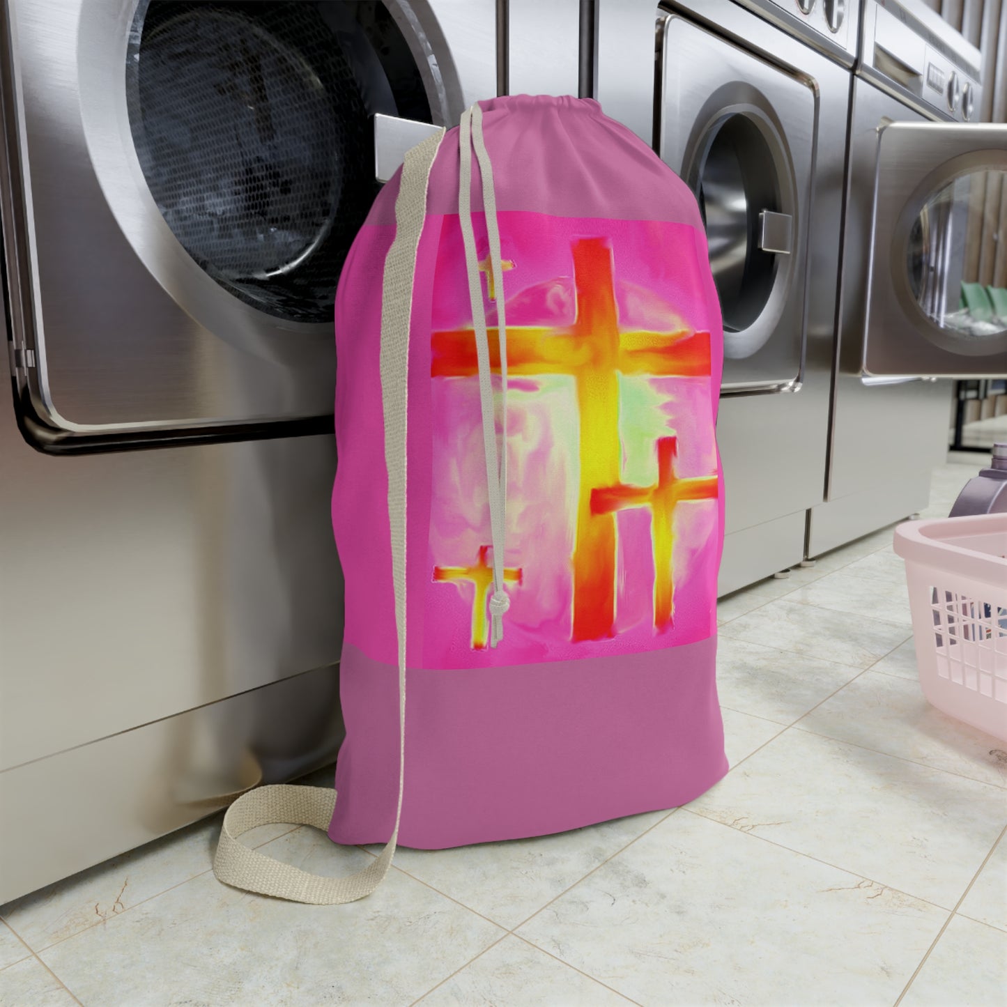 Laundry Bags | Pink Bag - Cross Art