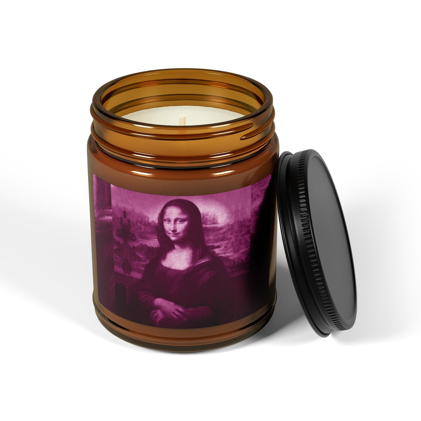 Scented Soy Candle | Multi-Size, Amber Jar - Pink Frog