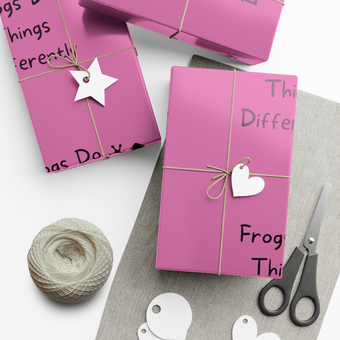 Gift Wrap Papers - Pink Frog