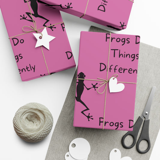 Gift Wrap Papers - Pink Frog